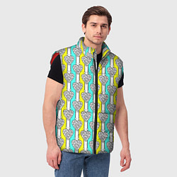 Мужской жилет Striped multicolored pattern with hearts, цвет: 3D-красный — фото 2