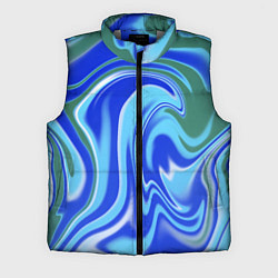 Мужской жилет Тай-дай с синим, зелёным и белым цветом