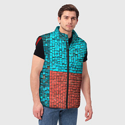 Мужской жилет Каменно-кирпичная броня - Оранжевый, цвет: 3D-красный — фото 2