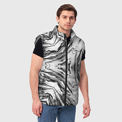 Мужской жилет Черно-белый абстрактный узор Трио, цвет: 3D-светло-серый — фото 2