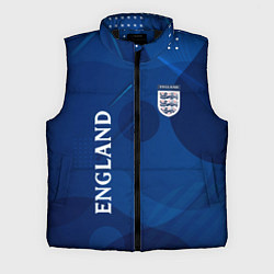 Мужской жилет Сборная Англии Синяя Абстракция, цвет: 3D-черный