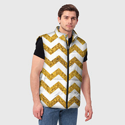 Мужской жилет Зигзаг паттерн - геометрия, цвет: 3D-черный — фото 2