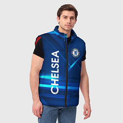 Мужской жилет Chelsea Синяя абстракция, цвет: 3D-красный — фото 2
