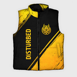 Мужской жилет Disturbed - gold gradient: символ и надпись вертик