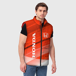 Мужской жилет Хонда - Красно-белая абстракция, цвет: 3D-красный — фото 2