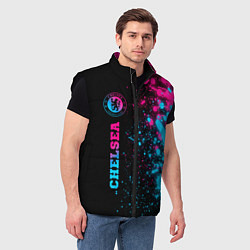 Мужской жилет Chelsea - neon gradient: по-вертикали, цвет: 3D-черный — фото 2