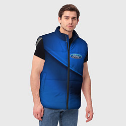 Мужской жилет Ford - синяя абстракция, цвет: 3D-светло-серый — фото 2