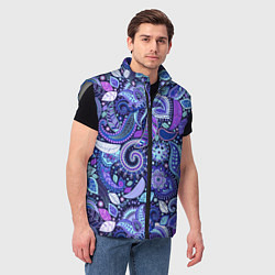 Мужской жилет Color patterns of flowers, цвет: 3D-светло-серый — фото 2