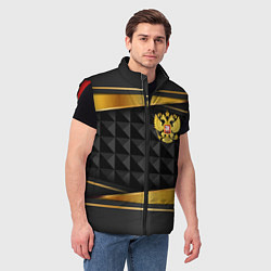 Мужской жилет Gold & black - Russia, цвет: 3D-красный — фото 2