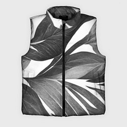 Мужской жилет Чёрно-белый тропический вайб, цвет: 3D-черный