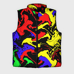 Мужской жилет Яркие абстрактные краски, цвет: 3D-красный