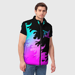 Мужской жилет Metallica неоновый огонь, цвет: 3D-черный — фото 2