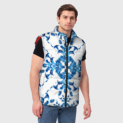 Мужской жилет Гжель синий узор, цвет: 3D-красный — фото 2