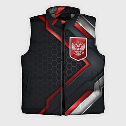 Мужской жилет Герб России - объемные пластины на фоне, цвет: 3D-светло-серый