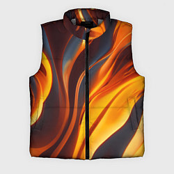 Мужской жилет Плавные огненные узоры, цвет: 3D-светло-серый