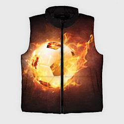 Мужской жилет Футбольный мяч огонь, цвет: 3D-черный