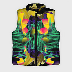 Мужской жилет Цветная абстрактная полоса графика, цвет: 3D-черный