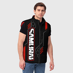 Мужской жилет Samurai - Красный техно - Киберпанк, цвет: 3D-красный — фото 2
