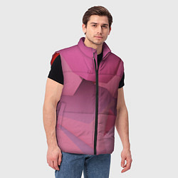 Мужской жилет Розовые геометрические фигуры, цвет: 3D-красный — фото 2