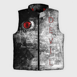 Мужской жилет Дьявольские женские глаза с буквами на чб фоне, цвет: 3D-красный