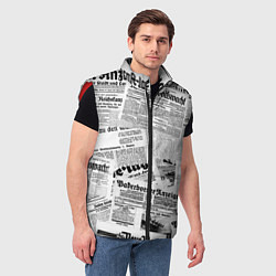 Мужской жилет Газетный коллаж, цвет: 3D-красный — фото 2