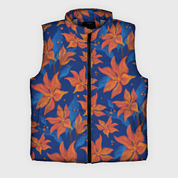 Мужской жилет Осенние абстрактные цветы, цвет: 3D-светло-серый