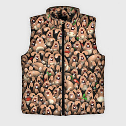 Мужской жилет Новогодние зайцы, цвет: 3D-черный