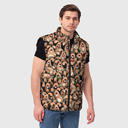 Мужской жилет Новогодние зайцы, цвет: 3D-черный — фото 2