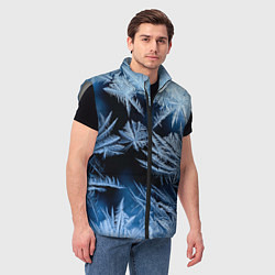 Мужской жилет Морозный узор на стекле, цвет: 3D-светло-серый — фото 2