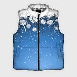 Мужской жилет Снежный узор на синем фоне