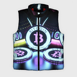Мужской жилет Неоновый светящийся биткоин, цвет: 3D-красный