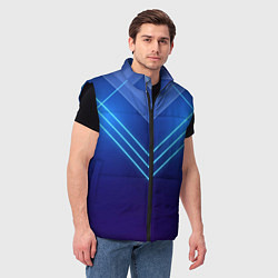 Мужской жилет Глубокий синий с неоновыми полосами, цвет: 3D-черный — фото 2