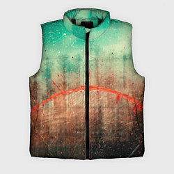 Мужской жилет Светло-зелёное небо, деревья и множество красок, цвет: 3D-черный