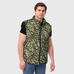Мужской жилет Камуфляж Woodland мелкий, цвет: 3D-черный — фото 2