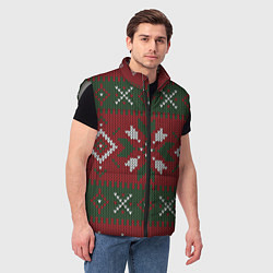 Мужской жилет Вязаный орнамент, цвет: 3D-светло-серый — фото 2