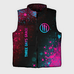 Мужской жилет Three Days Grace - neon gradient: надпись, символ, цвет: 3D-черный