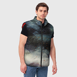 Мужской жилет Туман и тьма в абстракции, цвет: 3D-красный — фото 2