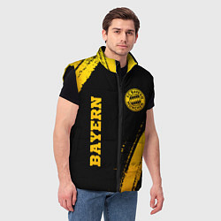 Мужской жилет Bayern - gold gradient: надпись, символ, цвет: 3D-черный — фото 2