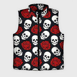 Мужской жилет Весёлые черепки и розы