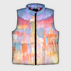 Мужской жилет Город света акварель, цвет: 3D-красный