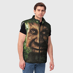 Мужской жилет Дерево с лицом мем Мудрое дерево, цвет: 3D-светло-серый — фото 2