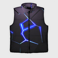 Мужской жилет Неоновый разлом плит, цвет: 3D-светло-серый