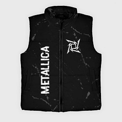 Мужской жилет Metallica glitch на темном фоне: надпись, символ, цвет: 3D-черный