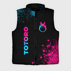 Мужской жилет Totoro - neon gradient: надпись, символ, цвет: 3D-черный