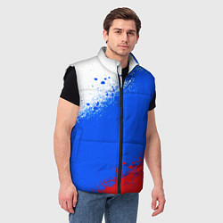 Мужской жилет Флаг России - триколор, цвет: 3D-черный — фото 2
