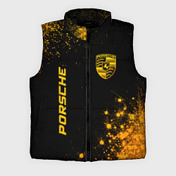 Мужской жилет Porsche - gold gradient: надпись, символ, цвет: 3D-черный