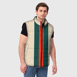 Мужской жилет Полосы триколор красный зеленый, цвет: 3D-черный — фото 2