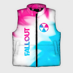 Мужской жилет Fallout neon gradient style: надпись, символ, цвет: 3D-черный