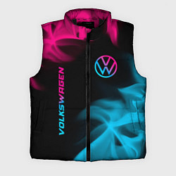 Мужской жилет Volkswagen - neon gradient: надпись, символ, цвет: 3D-черный