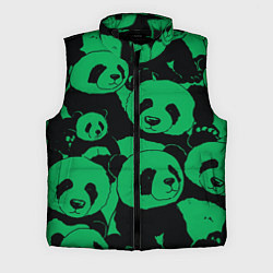 Мужской жилет Panda green pattern, цвет: 3D-черный